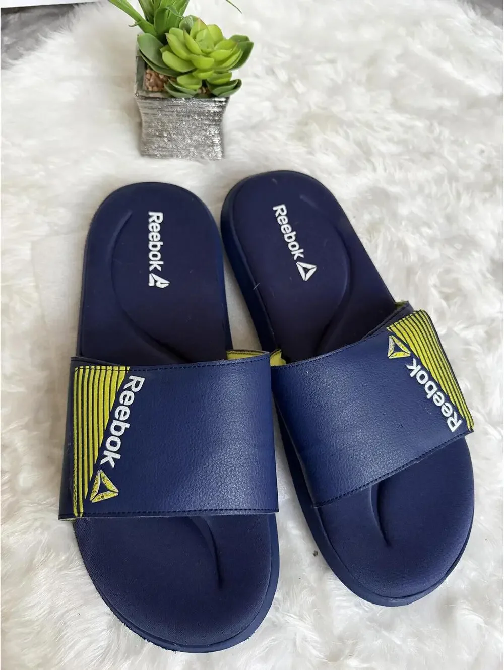 Reebok Navy Blue Slide Sandals Size 12